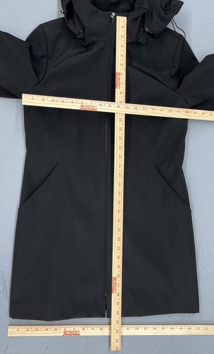 Anne Klein Raincoat Womens M Black Lined Full Zip Hood Classic - Picture 7 of 12