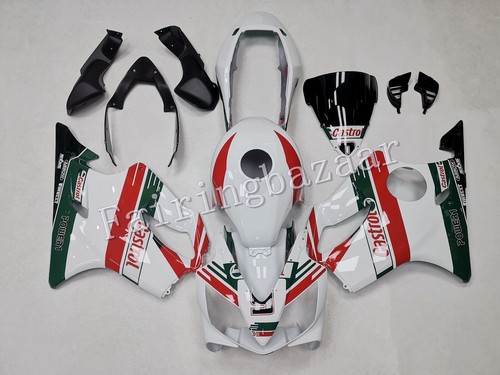 Fit for 2004-2007 CBR600 F4i White Red Green Castrol ABS Injection Fairing Kit - Bild 1 von 9