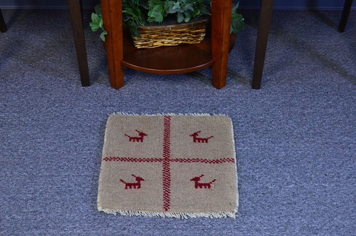 1'3"x1'3" Traditional Gabbeh Hand Knotted Tribal Wool Smoky Oriental Area Rug - Picture 2 of 5