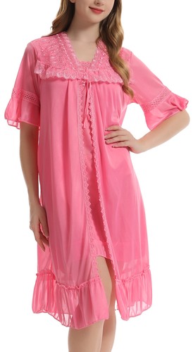 Trifolium Vintage-inspiriertes transparentes Negligee-Set mit Spitze und bestickten Details - Bild 16 von 27