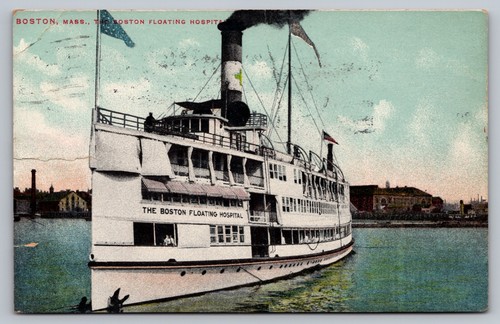 Postcard The Boston Floating Hospital in the Harbor Massachusetts Posted 1911 - Picture 1 of 2