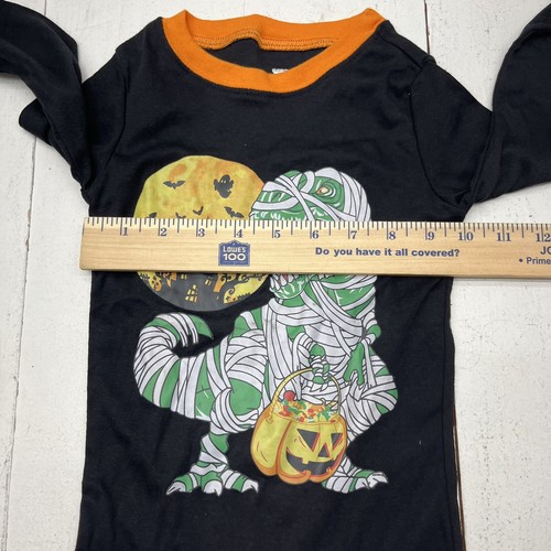 Black & Orange Halloween Dino Print Long Sleeve Pajama Set Boys Size 5T - Picture 5 of 7