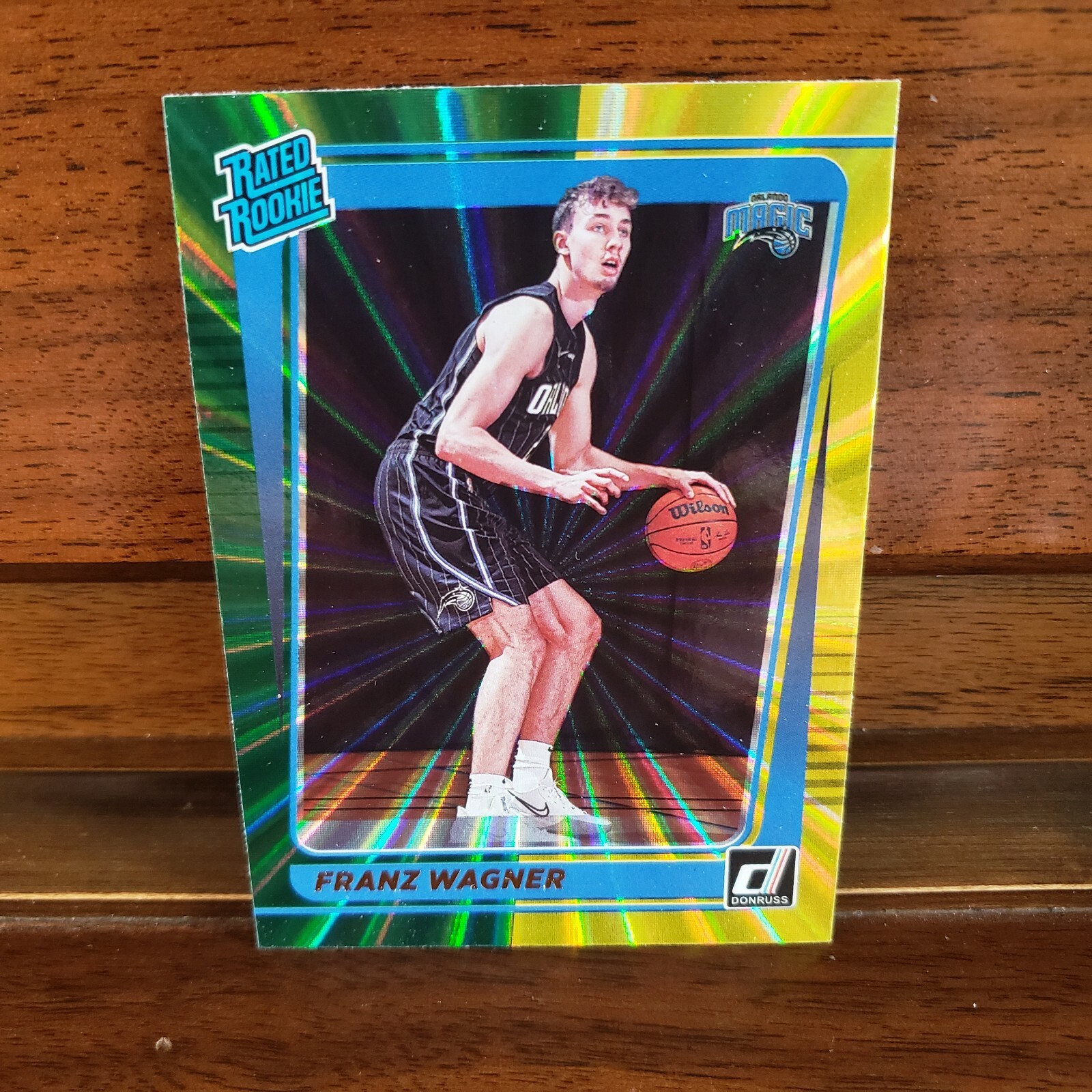 2021-22 Donruss Franz Wagner Rated Rookie Green & Yellow Laser RC # 235 Magic 🏀