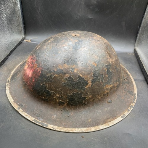Original Armée Britannique WW2 Mk2 Combat Casque - Rouge & Bleu Div Signe - Photo 6/15