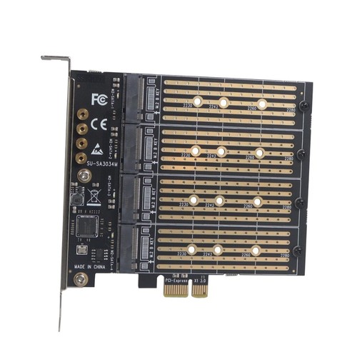 M.2 to PCI-E 3.0 X4 High Speed Expansion Card 1/2/4 Bay SATA Adapter Card - Picture 7 of 7