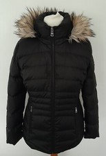 Andrew Marc - Down & Feather Coat Jacket Fur Trim Hood Black Size S 10