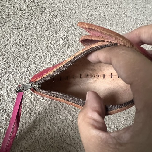 Leather Pink Dog Wristlet Coin Purse CUTE! - Picture 4 of 7