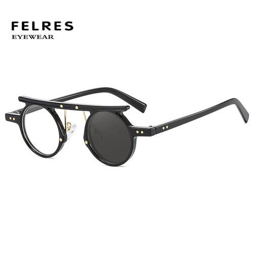 Photochromic Myopia Nearsighted Glasses Unisex Round Punk Personality Sunglasses - Picture 2 of 23