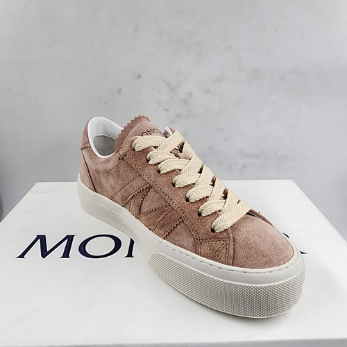 Moncler Monaco 2 Low Top Sneakers Women's 35/5US Light Pink Round Toe Lace Up - Picture 9 of 18