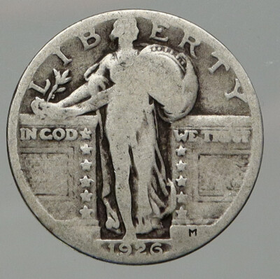 1926 US UNITED STATES Standing Liberty Silver Quarter Dollar 25