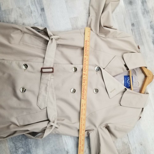 Vintage Croydon Trench Coat Khaki Size 40 R Check Liner - Picture 12 of 12