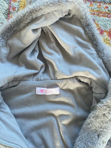 I Love Heart Pinc Girls Kids Fur Faux Vest S - Picture 3 of 3