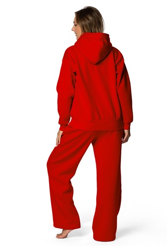 Freizeitanzug Damen Hausanzug Fleece Oversize Kapuzenpullover & Lange Hose Warm - Bild 31 von 36