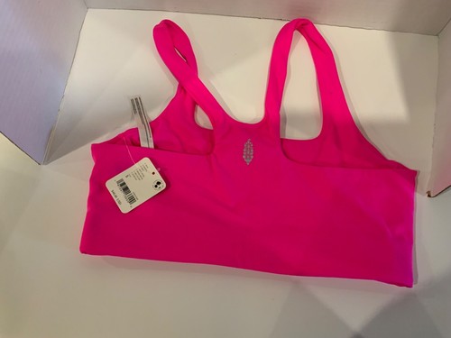 Free People Movement Never Better Square Neck Sports Bra Size S Color Pink NEW - Picture 1 of 2