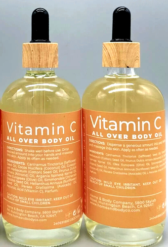 2~Earth Goodness Vitamina C Todo el Cuerpo Aceite Coco Vainilla 8 Fl Oz cada uno ¡NUEVO!! - Imagen 2 de 2
