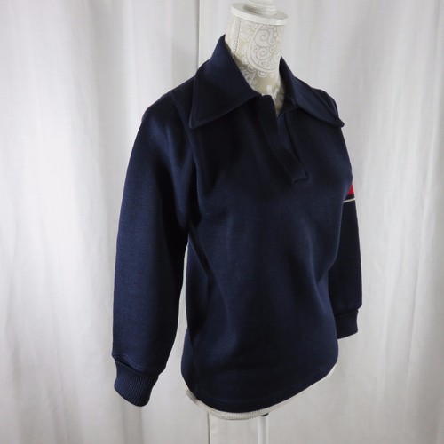 Vintage 60s Coleman Knitting Mills Ski Sweater Womens L Blue Red Stripe - Picture 4 of 12