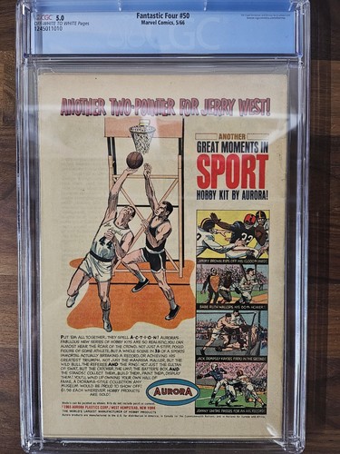 Fantastic Four #50 1st Wyatt Wingfoot /Galactus/Surfer 1966 CGC 5.0 - Picture 4 of 4
