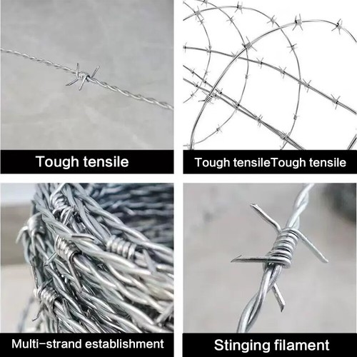 15M 30M 50M 200M Roll of Galvanised Barbed Wire Livestock Security Fencing Barbs - Picture 5 of 9