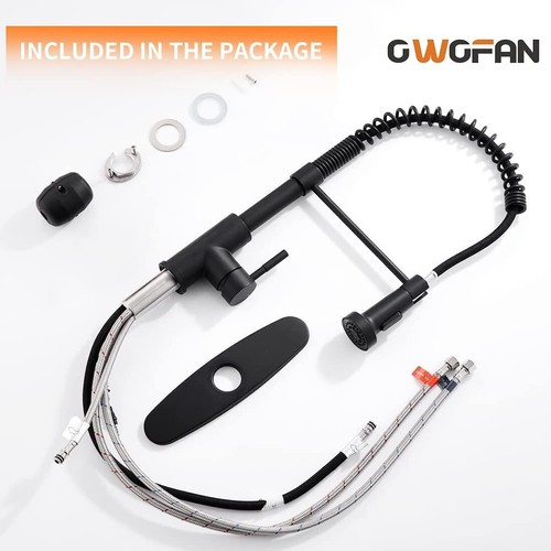 Kitchen Faucet Pull Down Sprayer Stainless Steel Single Handle Pull Out Black - Bild 6 von 9