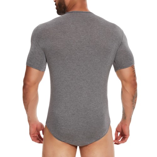 Body de una pieza para hombre manga corta mameluco pijama básico top camisetas ropa interior - Imagen 12 de 28