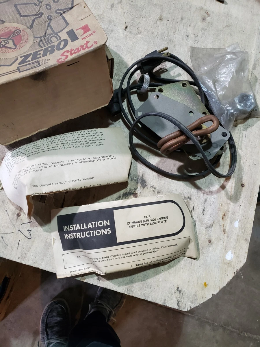Zerostart 8600694 Oil Pan Heater Cummins 855 CID w/ side Plate | eBay