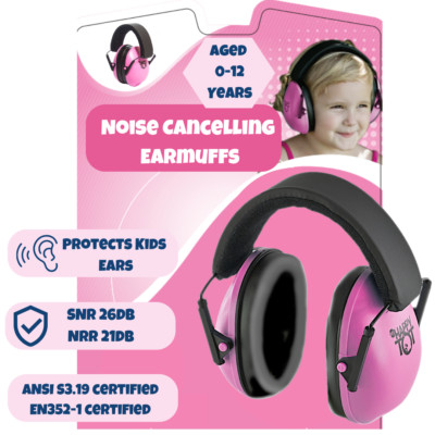Baby Girls Hearing Protection Ear Muffs Kids Noise Cancelling Headphone Age 0-12
