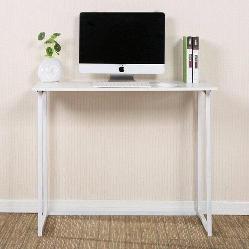 Folding Small Desk Home Office Desk Laptop Study Writing Table- White - Picture 2 of 8