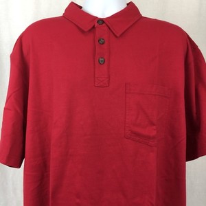Duluth-Trading-Polo-Shirt-Longtail-Mens-Cotton-Short-Sleeve-Pocket-Red-Size-XL