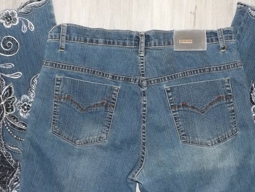LONA JIDATA LENTEJUELAS ADORNO TALLA 34 MUJER ELÁSTICO PRELAVADO DISEÑADOR JEAN AZUL - Imagen 11 de 11