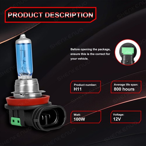 Quayub 9005 H11 9145 Halogen Headlight High Low Beam Fog Light Bulbs Bright 6pcs - Picture 8 of 16