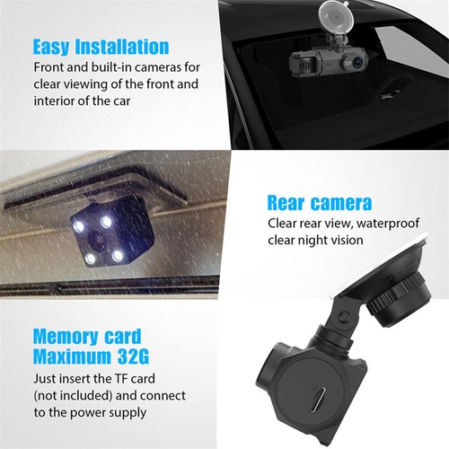 3 Lens Dashcam Auto KFZ DVR Kamera Video Recorder Dash Cam G-sensor 1080P WiFi - Bild 9 von 17
