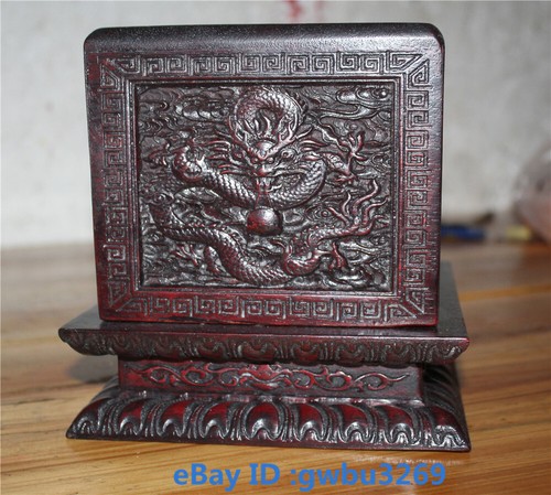 Konvolut ungewöhnliche chinesische Huali Holz geschnitzte Drachenschatulle 22456 - Bild 9 von 11