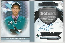 2015 15-16 UD Premier Rookie Draft Cap Autograph Booklets Nikolay Goldobin 10/15