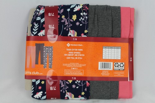 Members Mark 3pack Girls Favorite Leggings 7/8 Unicorn Print, Grey, Rose Sand - Picture 4 of 5