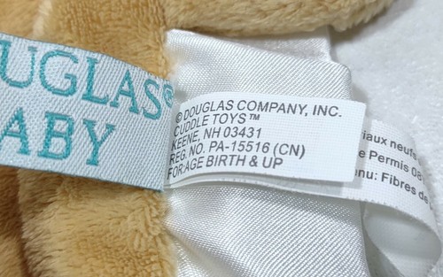 2012 Douglas Baby Brown Puppy Dog Security Blanket Lovey Plush Knotted Satin - Picture 7 of 9