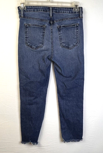 Just Black Denim Jeans Women's 29 Factory Distress Slim Straight 10" Rise USA - Picture 7 of 10
