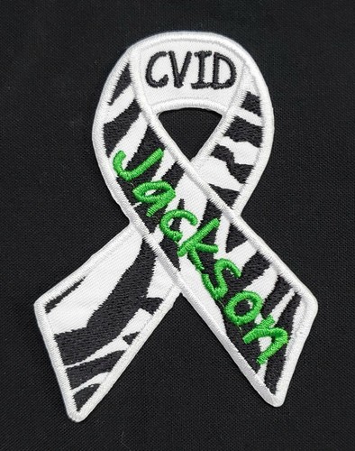 Common Variable Immunodeficiency CVID Awareness Ribbon Embroidered Iron On Patch - Picture 4 of 5