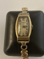 Vintage 10k Gold Filled Women’s Rectangular Wrist Watch For Parts/Repair