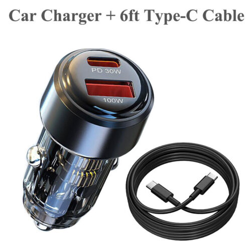 130W Super Fast Phone Car Charger Adapter USB Type C For iPhone Samsung Android - Picture 14 of 18