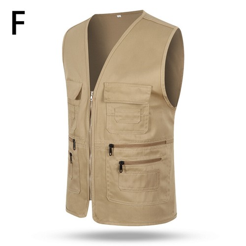 Chaleco utilitario de carga para hombre sin mangas multibolsillo pesca caza exterior chaleco - Imagen 7 de 20