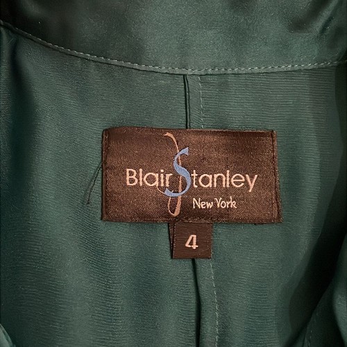 Blair Stanley grüne doppellufige Bluse mit Knopfleiste Damengröße 4 lockere Passform - Bild 2 von 8