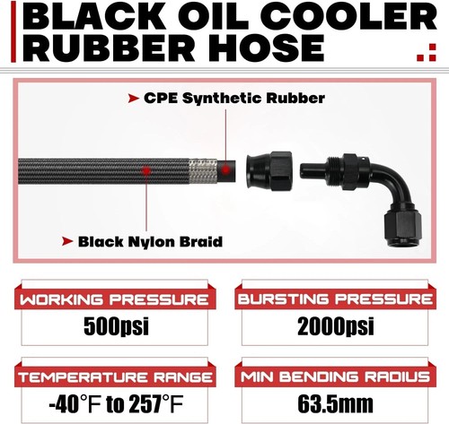 6AN Power Steering Pump Hose Kit Compatible Chevy C10 LS Swap Connects GM Type 2 - Foto 3 di 18
