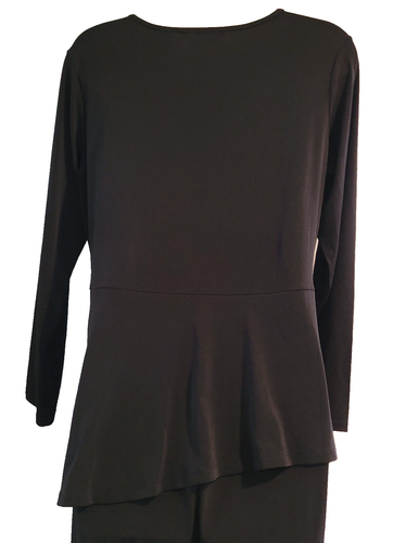 Susan Graver Every Day L asymmetrisches Schößchen Kleid flüssig Strick LBD Capsule Slinky - Bild 8 von 21
