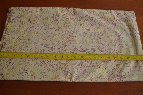 By 1/2 Yd, Brown Ferns on Yellow Cotton Batik, Moda/Over the Rainbow/41014,M8577 - Picture 3 of 5