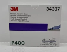 3M 34337 Hookit Flexible Abrasive Hand Sheet Primer Block P400 Grit (25 Sheets)
