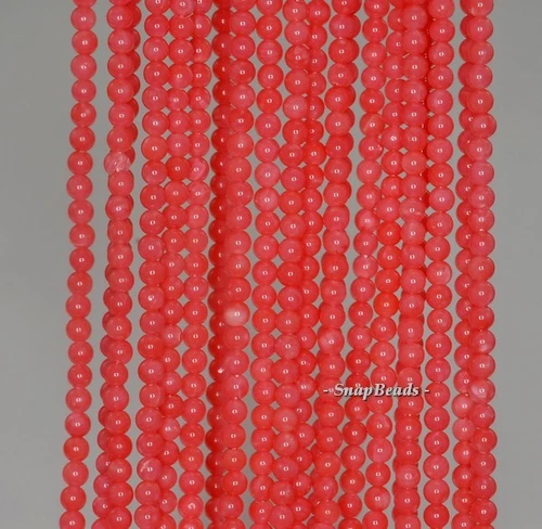 2.5MM PINK CORAL GEMSTONE PINK ROUND 2.5MM LOOSE BEADS 16inch - Picture 1 of 1