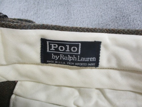 VTG Polo Ralph Lauren Mens Thick Tweed Wool Trousers Pants 40x29 Made In USA EUC - Picture 8 of 14