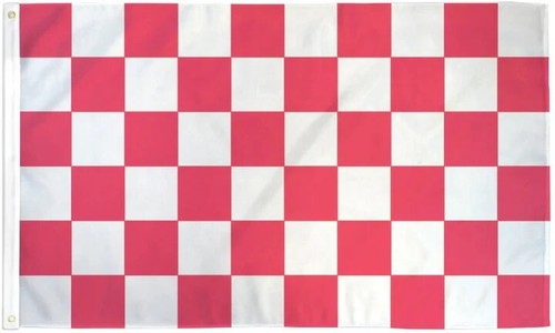 Pink & White Checkered 3x5ft Poly Flag Auto Checkered Racing Dealership Flag - Picture 1 of 4