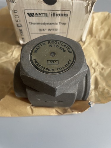 NEW Watts WTD 600 REGULATOR 3/4" Thermo-Dynamic Steam Trap WTD600 PMA600 PSIG - Picture 4 of 7