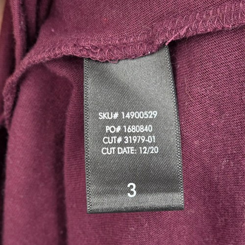 Camiseta Torrid Manga Larga 3 Vino Rojo Púrpura Blanco Floral Encaje Diseños Calce Ajustado - Imagen 6 de 9